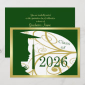 グリーンとゴールドのシルエット 2026 カード (正面/裏面)