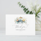 グリーンとゴールドのパンプキン ブライダルシャワー お礼 サンキューカード (スタンド正面)