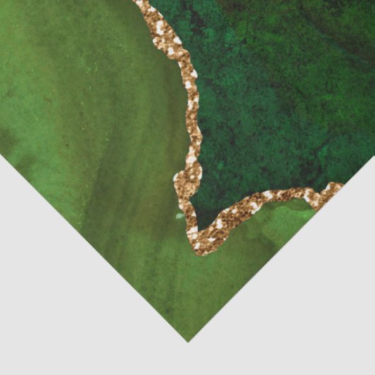 グリーンとゴールドのフェイクグリッターアゲート 薄葉紙 (詳細)