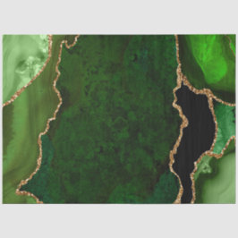 グリーンとゴールドのフェイクグリッターアゲート 薄葉紙