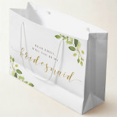 グリーンとゴールドのブライズメイド提案ギフトバッグ ラージペーパーバッグ