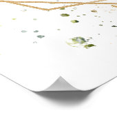 グリーンとゴールドのボヘミアンスタイルのウェディングシャワーの歓迎看板 ポスター (角)