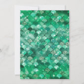 グリーンとゴールドのマーメイドスケール 21歳の誕生日 招待状 (裏面)