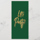 グリーンとゴールドのメニュー 3D ゴールド テキスト ミニマル デザイン メニュー (裏面)