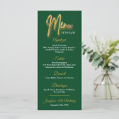 グリーンとゴールドのメニュー 3D ゴールド テキスト ミニマル デザイン メニュー (スタンド正面)