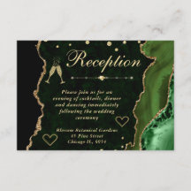 グリーンとゴールドの偽のグリッターアゲートの受付