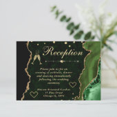 グリーンとゴールドの偽の輝きを帯びたアゲートの披露宴 エンクロージャーカード (スタンド正面)