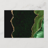 グリーンとゴールドの偽の輝きを帯びたアゲートの披露宴 エンクロージャーカード (裏面)