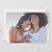 グリーンとゴールドの写真 メイド・オブ・オナーカード 招待状 (正面)