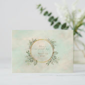 グリーンとゴールドの幾何学フレーム (スタンド正面)