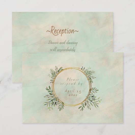 グリーンとゴールドの幾何学フレーム (正面/裏面)