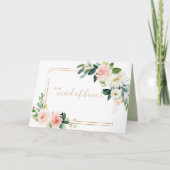 グリーンとゴールドの幾何学模様のブライズメイド感謝カード サンキューカード (正面)