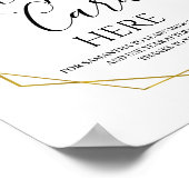 グリーンとゴールドの幾何学的な料理カード看板 ポスター (角)