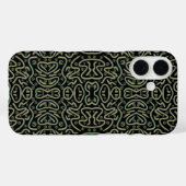 グリーンとゴールドの抽象的な輝きチューブ Case-Mate iPhoneケース (裏面 (横))