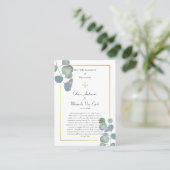 グリーンとゴールドの正教会の結婚式祈祷カード プレイスカード (スタンド正面)