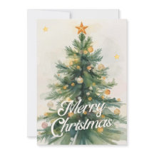 グリーンとゴールドの水彩クリスマス