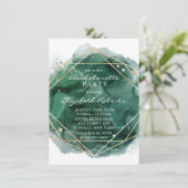 グリーンとゴールドの水彩 バチェロレッテパーティー 招待状 (スタンド正面)