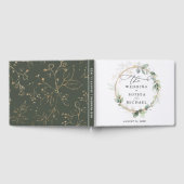 グリーンとゴールドの結婚式ゲストブック ゲストブック (全面)