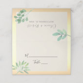 グリーンとゴールドの結婚式プレイスカード プレイスカード (外部開封)