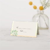 グリーンとゴールドの結婚式プレイスカード プレイスカード (正面)