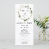 グリーンとゴールドの結婚式プログラム プログラム (スタンド正面)