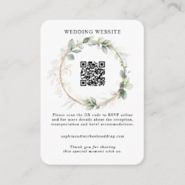 グリーンとゴールドの結婚式同梱カード エンクロージャーカード