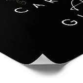 グリーンとゴールドの葉 | 黒のカードとギフト ポスター (角)