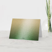 グリーンとゴールドの雪の結晶 シャイマー ホリデー カード (裏面)