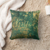 グリーンとゴールド・モノグラム クッション (ブランケット)