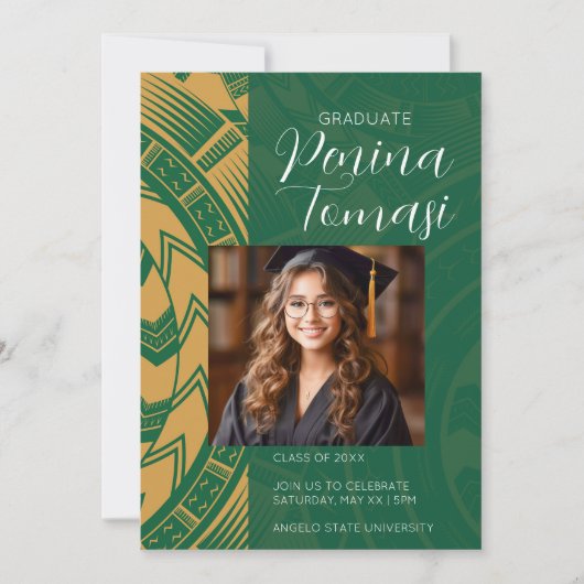 グリーンとゴールド 招待状 (正面)