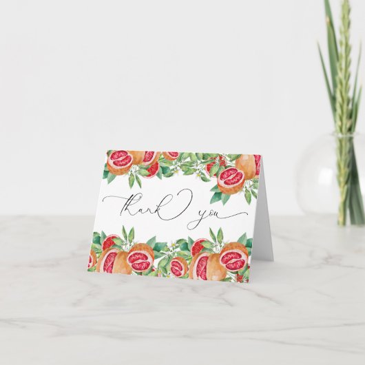 グリーンとシトラス  | ウェディングシャワーのお礼カード サンキューカード (正面)