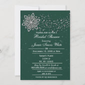 グリーンとシルバーのウィンター ブライダルシャワーの招待状 招待状 (正面)