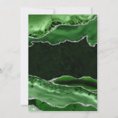 グリーンとシルバーのグリッターアゲ結婚ート サンキューカード (裏面)