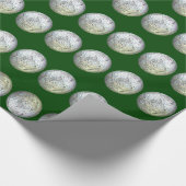 グリーンとシルバーの包装紙 ラッピングペーパー (角)
