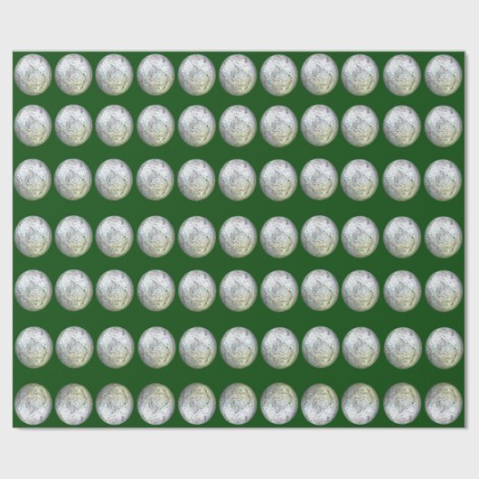 グリーンとシルバーの包装紙 ラッピングペーパー (フラット)