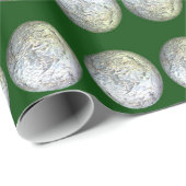 グリーンとシルバーの包装紙 ラッピングペーパー (ロールコーナー)