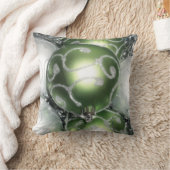 「グリーンとシルバーの輝き」装飾用クッション クッション (ブランケット)