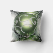 「グリーンとシルバーの輝き」装飾用クッション クッション (裏面)