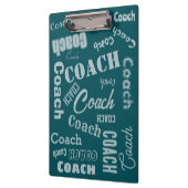 グリーンとシルバーパーソナライズされたのコーチのギフトネームアート クリップボード (左)