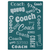 グリーンとシルバーパーソナライズされたのコーチのギフトネームアート クリップボード (裏面)