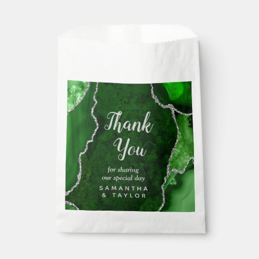 グリーンとシルバー結婚アゲートさん フェイバーバッグ (正面)