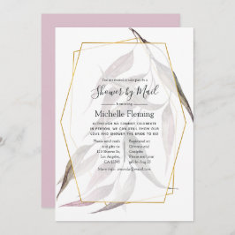 グリーンとジオメトリックなベイビーまたはブライズシャワー（郵送） 招待状