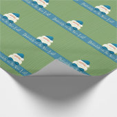 グリーンとターコイズサンタニスリスト ラッピングペーパー (角)