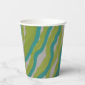 グリーンとターコイズストライプの紙カップ 紙コップ (裏面)