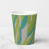 グリーンとターコイズストライプの紙カップ 紙コップ (左)