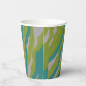 グリーンとターコイズストライプの紙カップ 紙コップ (右)