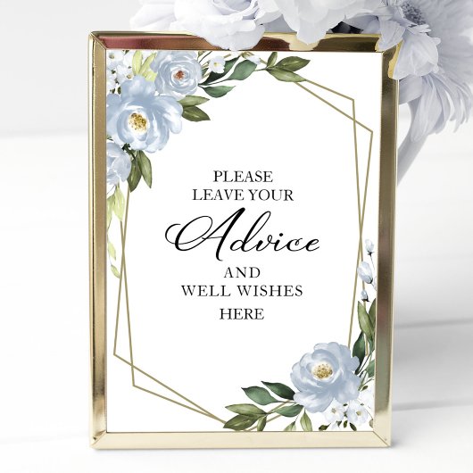 グリーンとダスティーブルーのアドバイスとベストウィッシュのサイン ポスター