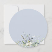 グリーンとダスティーブルーのウェディングシャワー サークルメニュー 招待状 (裏面)