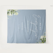 グリーンとダスティーブルーのエンゲージメントパーティー背景 タペストリー (正面(横))