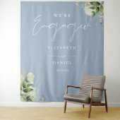 グリーンとダスティーブルーのエンゲージメントパーティー背景 タペストリー (インサイチュ)